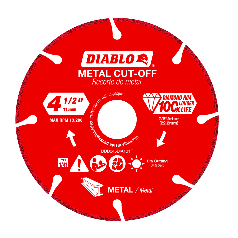 Diablo 4-1/2 in. D X 7/8 in. X 0.039 in. thick Diamond Metal Cut-Off Wheel