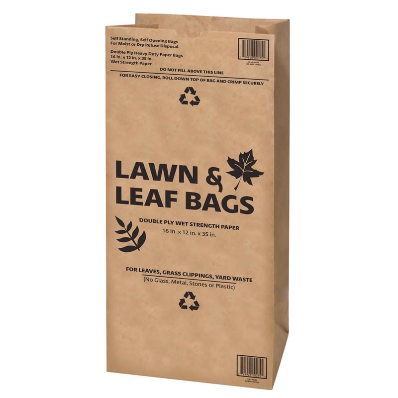Ampac 30 gal Lawn & Leaf Bags Flap Tie 5 pk