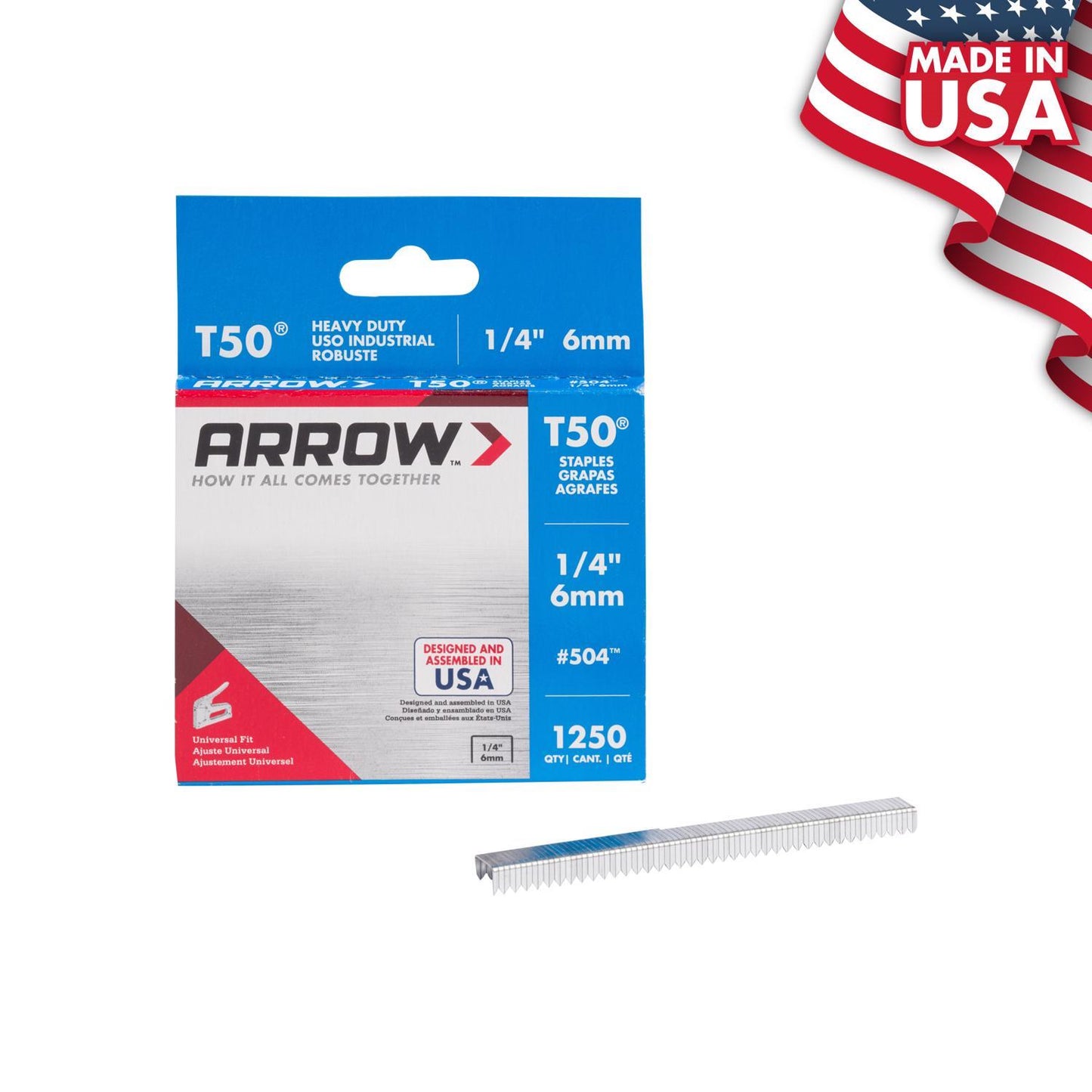 Staple 1/4" T-50 1250Pk