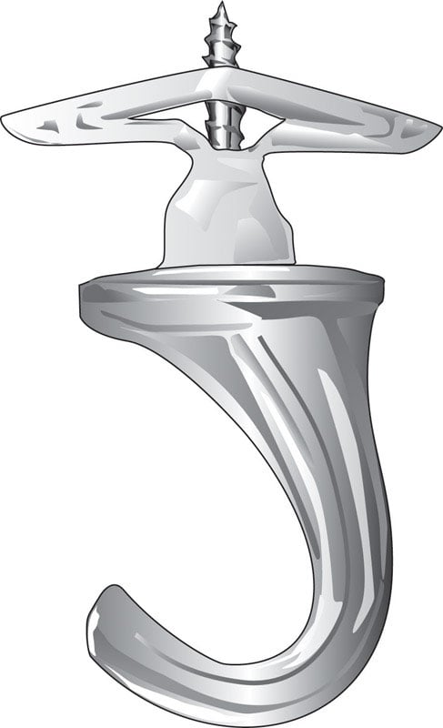 HILLMAN Small White Brass 5.7 in. L Ceiling Hook 2 pk