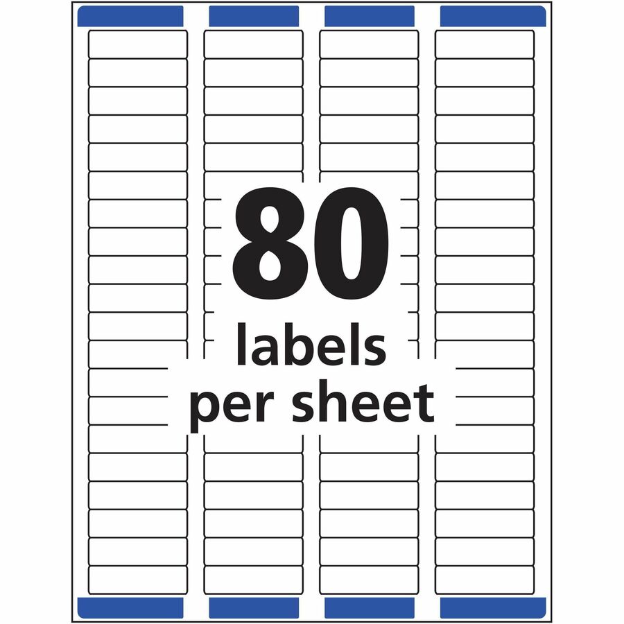Avery® Easy Peel Return Address Labels - 1/2" Width x 1 3/4" Length - Permanent Adhesive - Rectangle - Laser - Matte - C