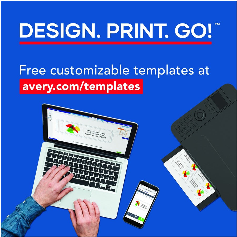 Avery® Printable Business Cards with SureFeed - 97 Brightness - 8 1/2" x 11" - 80 lb Basis Weight - 216 g/m² Grammage -