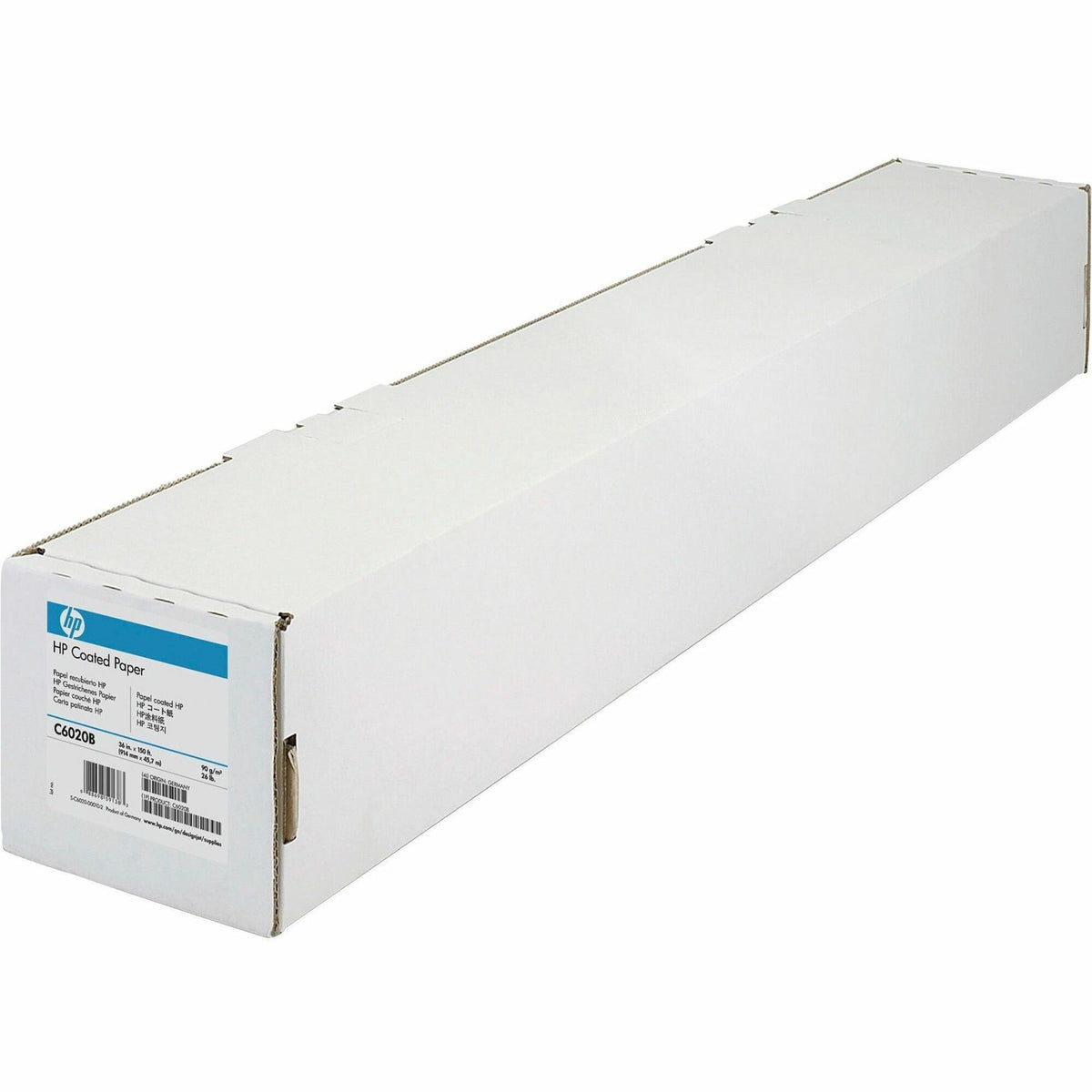 HP C6020B Coated Paper - 90 Brightness - 90% Opacity - A0 - 36" x 150 ft - 24 lb Basis Weight - Matte - FSC - Matte Whit