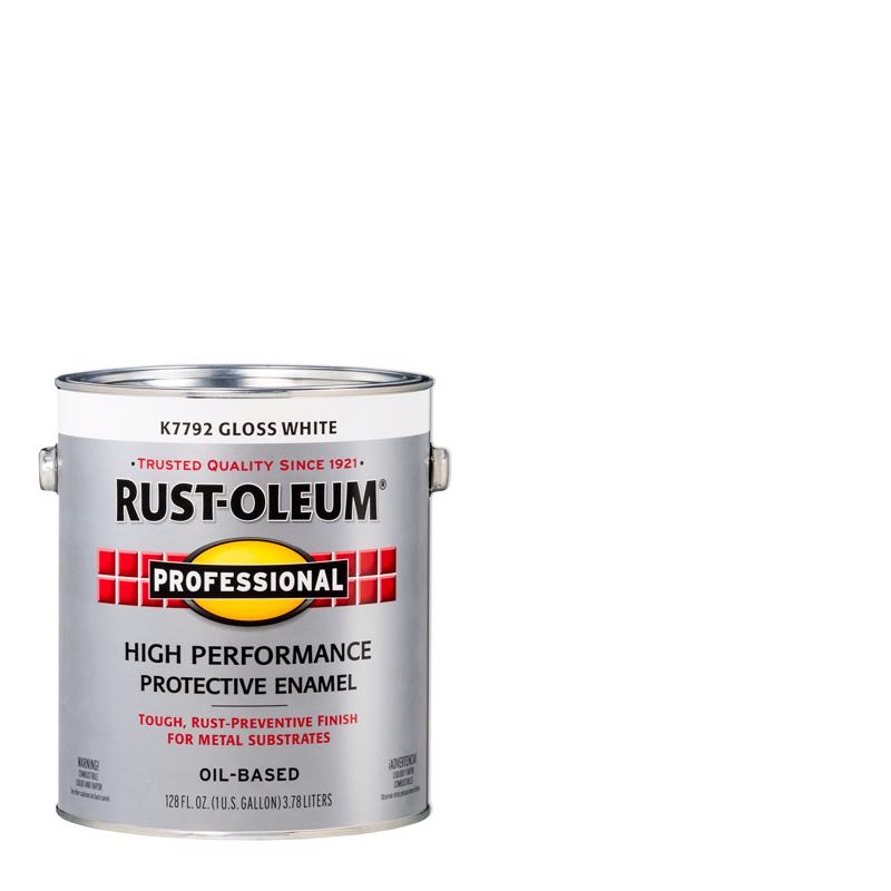 Rust-Oleum Professional Indoor and Outdoor Gloss White Oil-Based Enamel Protective Paint 1 gal