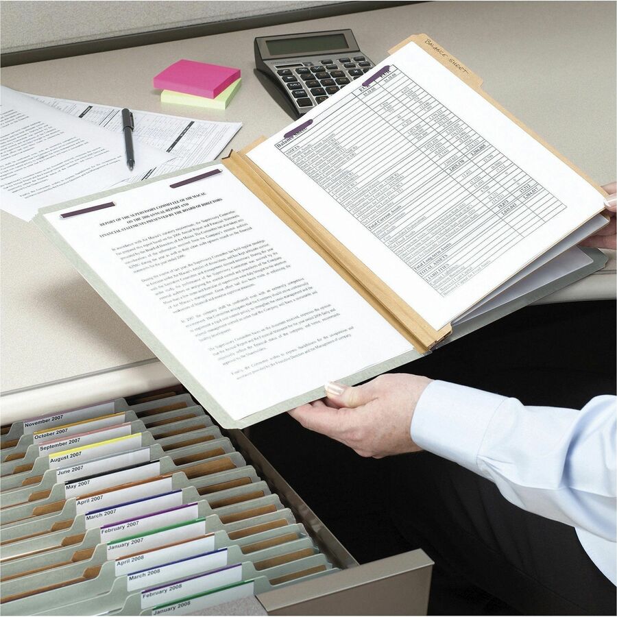 Smead SafeSHIELD 2/5 Tab Cut Legal Recycled Classification Folder - 8 1/2" x 14" - 2" Expansion - 2 x 2S Fastener - 2" f