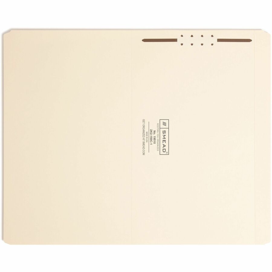 Smead Straight Tab Cut Legal Recycled Fastener Folder - 8 1/2" x 14" - 3/4" Expansion - 1 x 2K Fastener - 2" for Folder