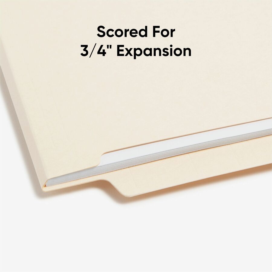 Smead Shelf-Master Straight Tab Cut Letter Recycled End Tab File Folder - 8 1/2" x 11" - 3/4" Expansion - 11 pt. - 2 Ply