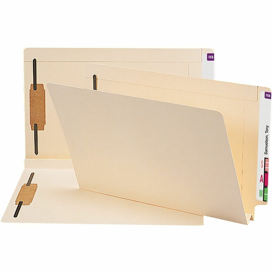 Smead Straight Tab Cut Legal Recycled Fastener Folder - 8 1/2" x 14" - 1 1/2" Expansion - 2 x 2B Fastener - 2" for Folde