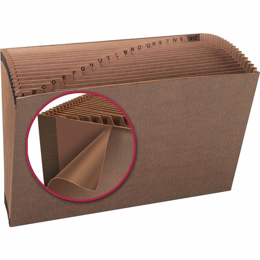 Smead TUFF Legal Recycled Expanding File - 8 1/2" x 14" - 7/8" Expansion - 21 Pocket - Redrope - Tear Resistant, Reinfor