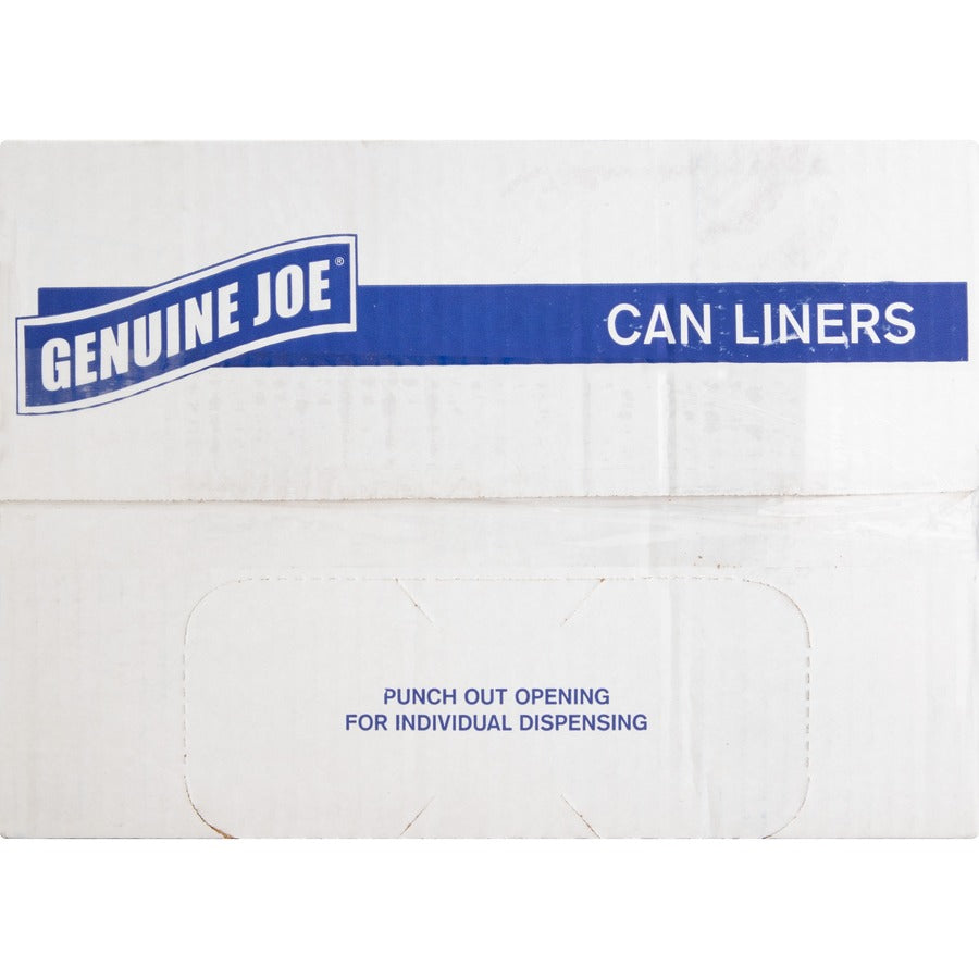 Genuine Joe Clear Trash Can Liners - Medium Size - 30 gal Capacity - 36" Length x 30" Width x 0.60 mil (15 Micron) Thick