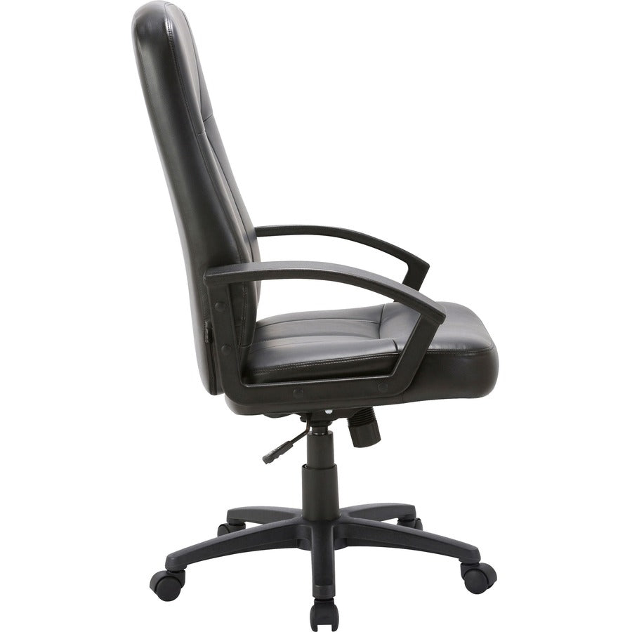 Lorell Chadwick Series Executive High-Back Chair - Black Seat Color - Leather Seat Material - Black Frame Color - 5-star