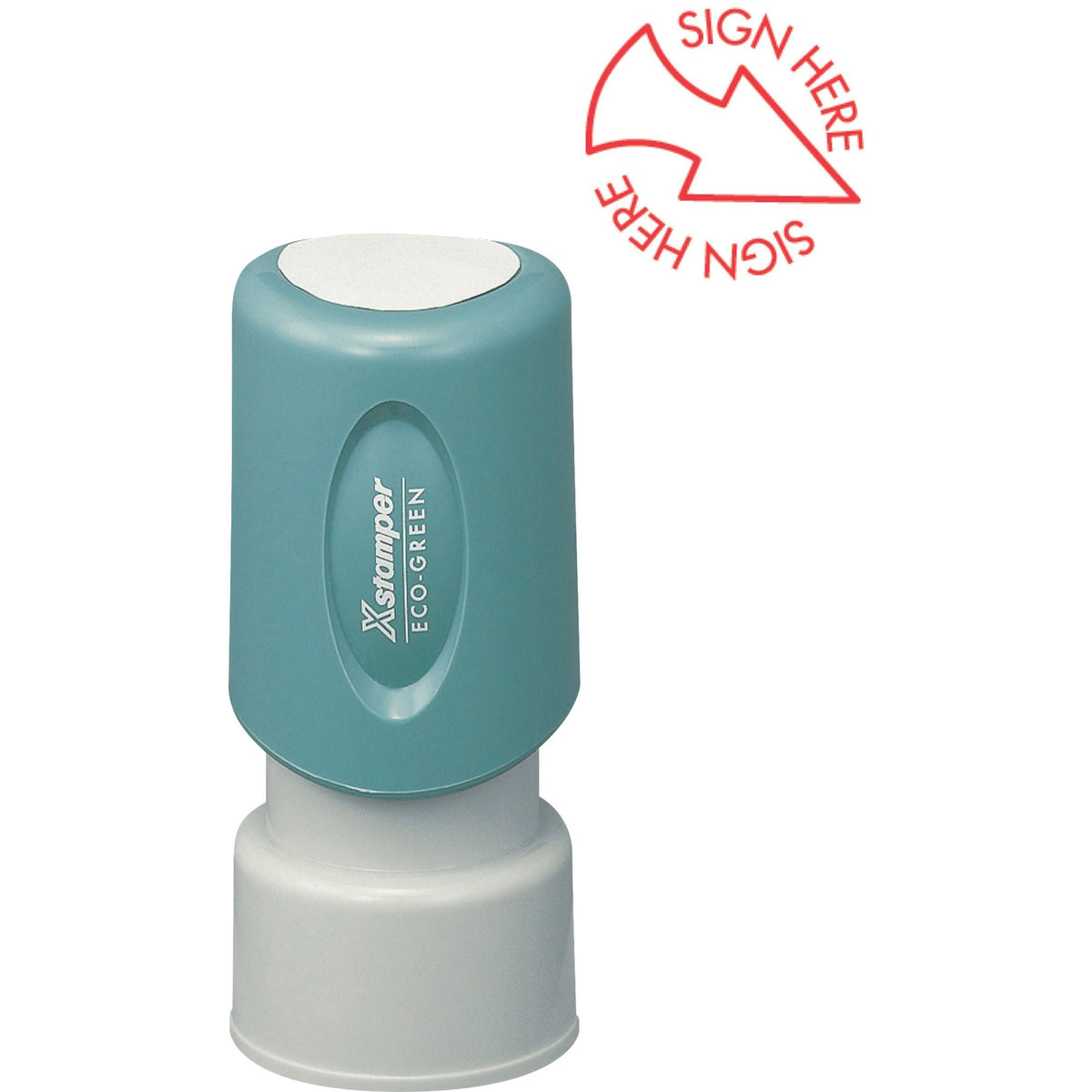 Xstamper Pre-inked SIGN HERE Round Stamp - Message/Design Stamp - TOPS! - 0.63" Impression Diameter - 100000 Impression(