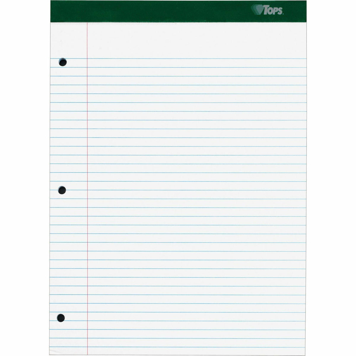 TOPS Double Docket Rigid Back Legal Pads - 100 Sheets - Stapled/Glued - Ruled Margin - 16 lb Basis Weight - 8 1/2" x 11
