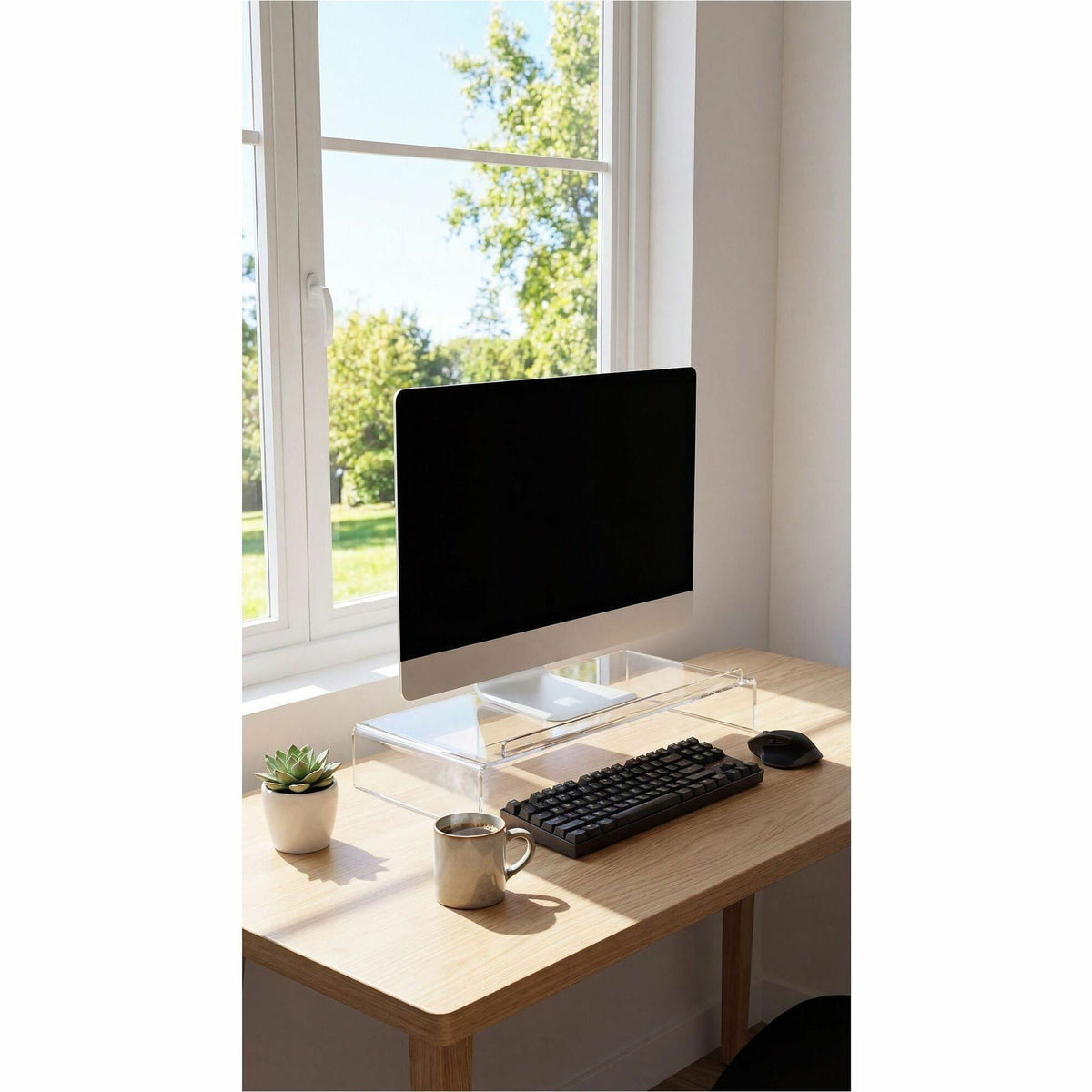 Kantek Monitor Stand with Keyboard Storage - Up to 19" Screen Support - 50 lb Load Capacity - CRT Display Type Supported
