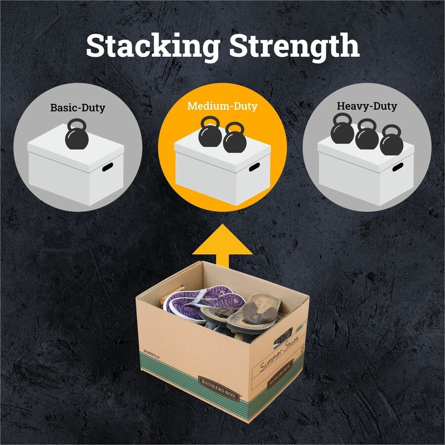 Bankers Box Recycled STOR/FILE File Storage Box - Internal Dimensions: 12" Width x 15" Depth x 10" Height - 12 / Carton