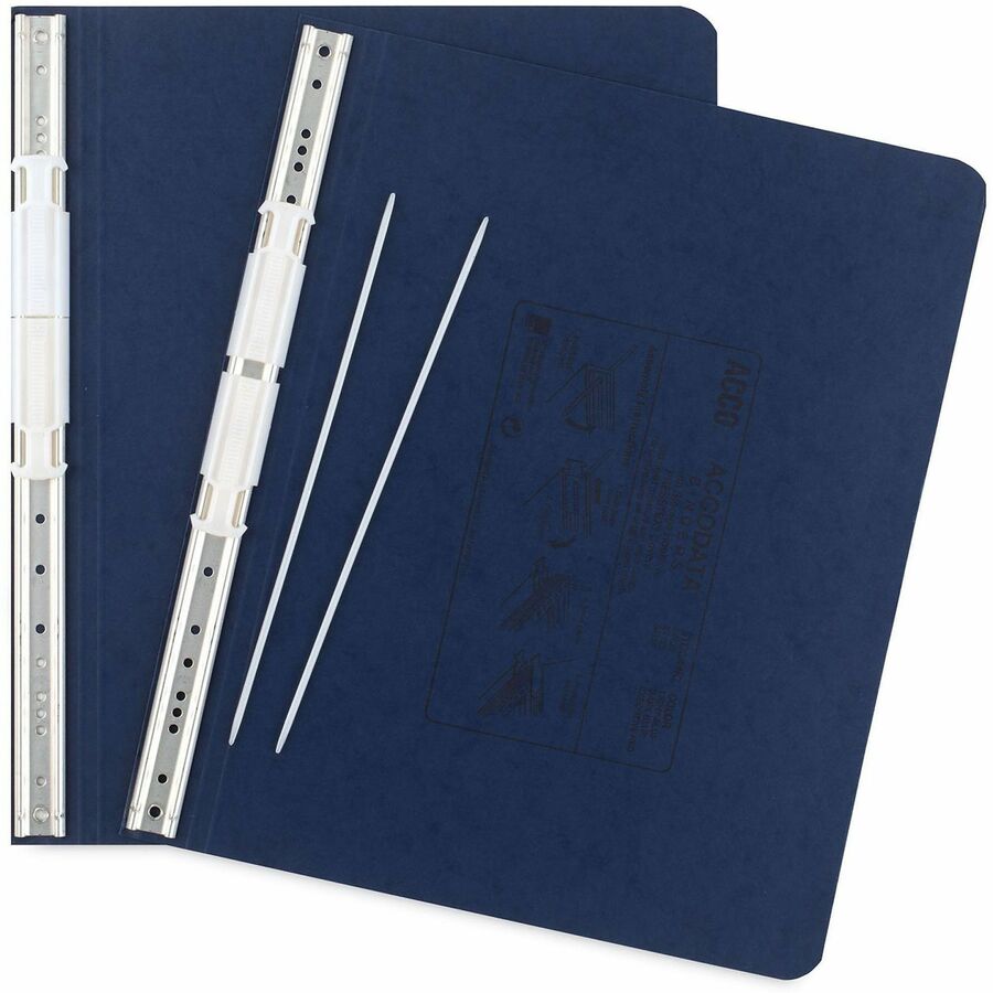 ACCO Presstex Hanging Data Binder - 6" Binder Capacity - 8 1/2" x 12" Sheet Size - Fastener: Post - Presstex - Dark Blue