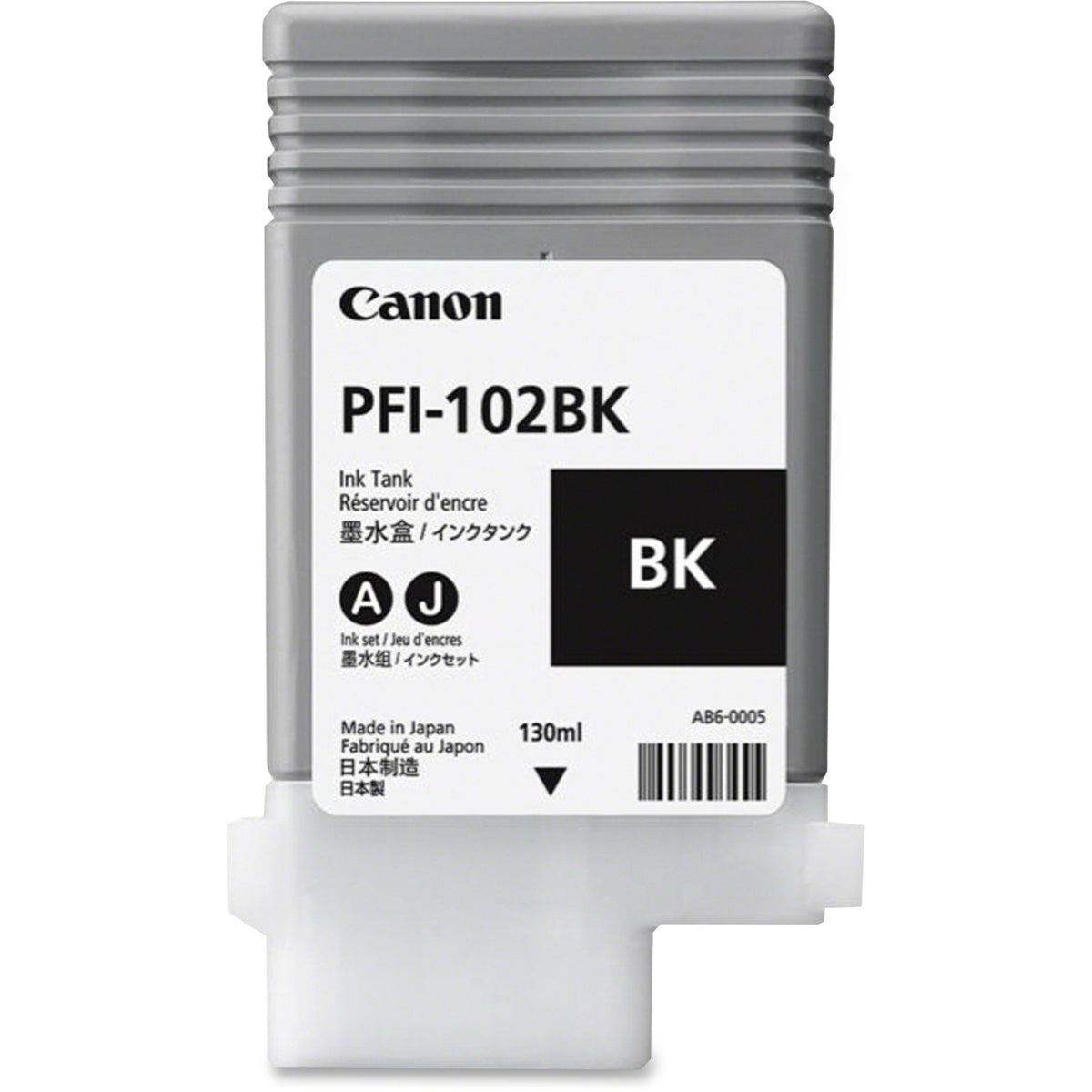 Canon PFI-102BK Original Inkjet Ink Cartridge - Black - 1 Each - Inkjet - Black - 1 Each