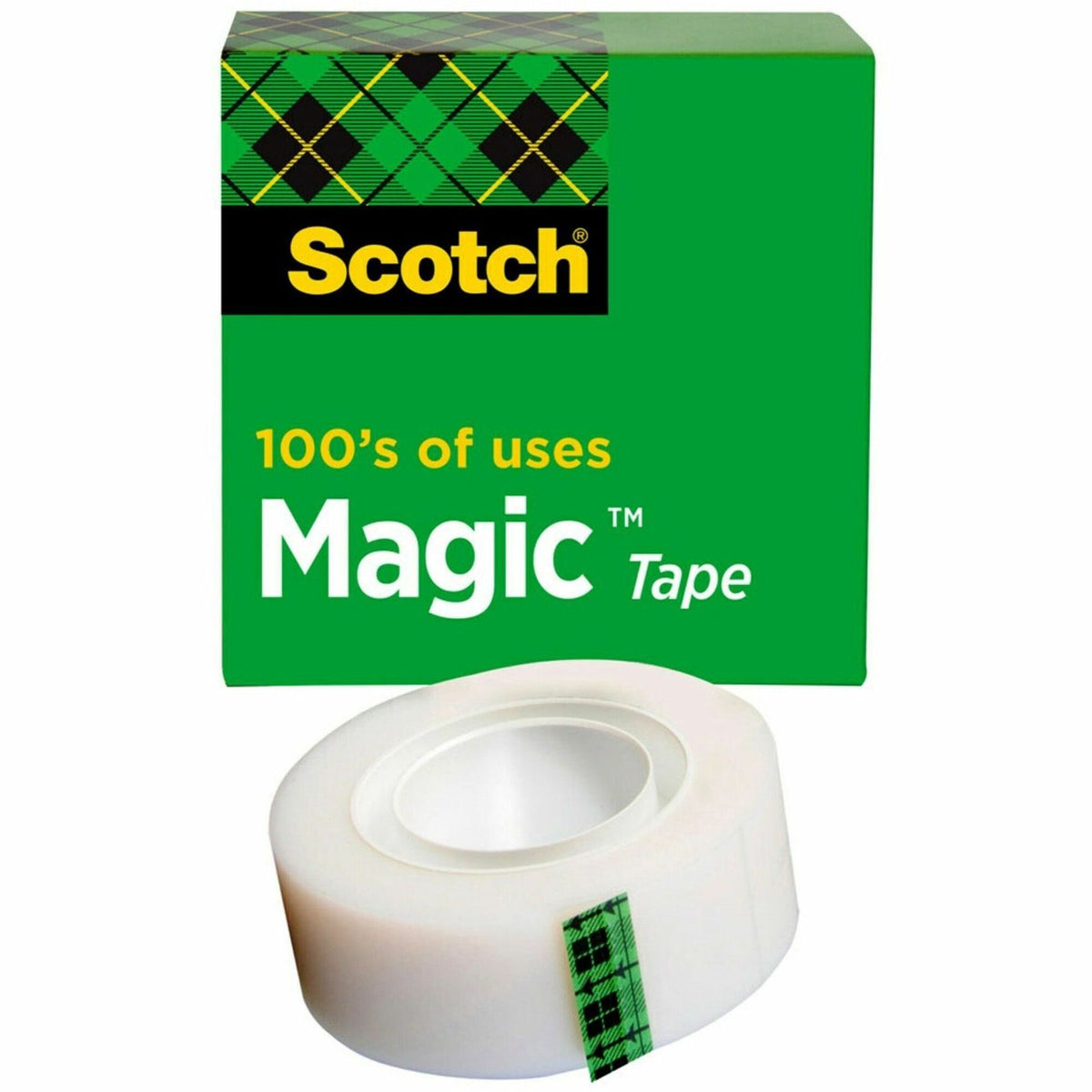 Scotch 3/4"W Magic Tape - 36 yd Length x 0.75" Width - 1" Core - Matte - Clear - Split Resistant, Tear Resistant - For M