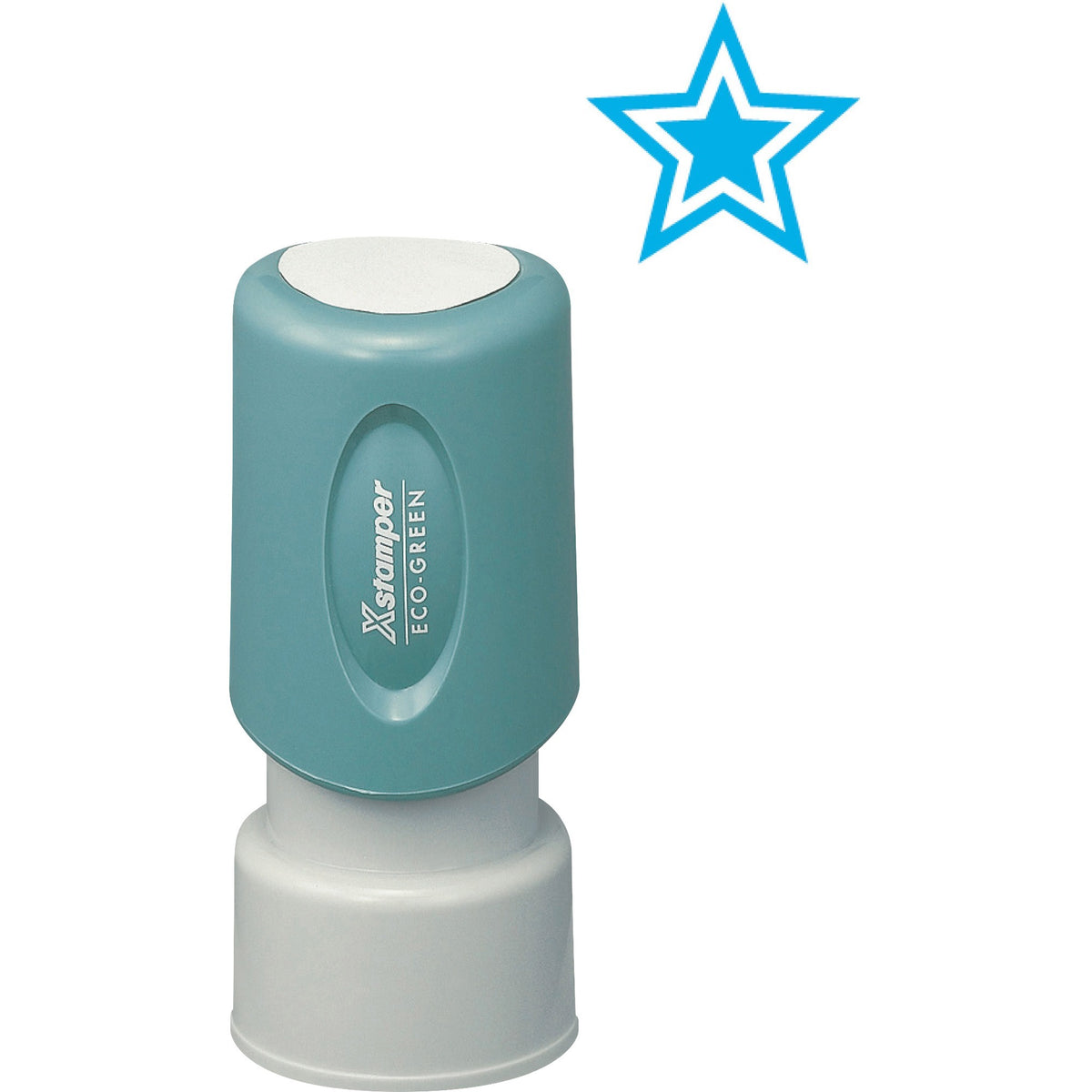 Xstamper Outlined Star Pre-inked Stamp - Design Stamp - STAR - 0.63" Impression Diameter - 100000 Impression(s) - Light