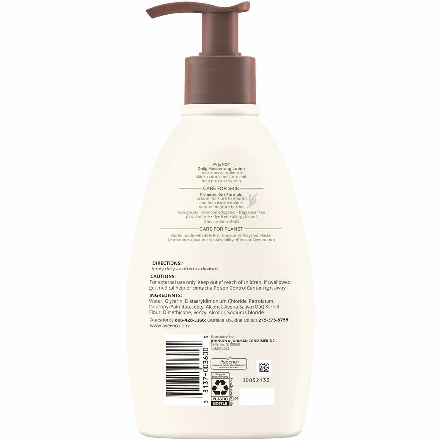 Aveeno® Daily Moisturizing Lotion - Lotion - 12 fl oz - 12 oz (340.2 g) - Non-fragrance - For Dry, Sensitive Skin - 1 Ea