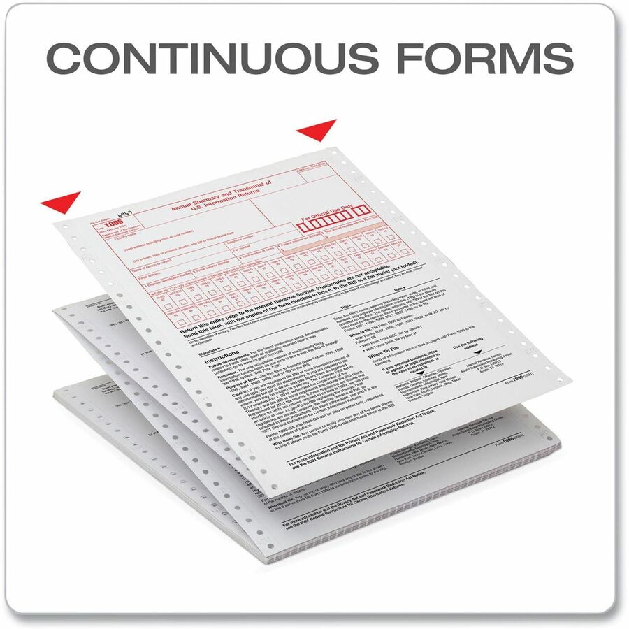 TOPS 1096 Tax Form - 2 Part - Carbonless Copy - 8.50" x 11" Sheet Size - White - White Sheet(s) - 10 / Pack