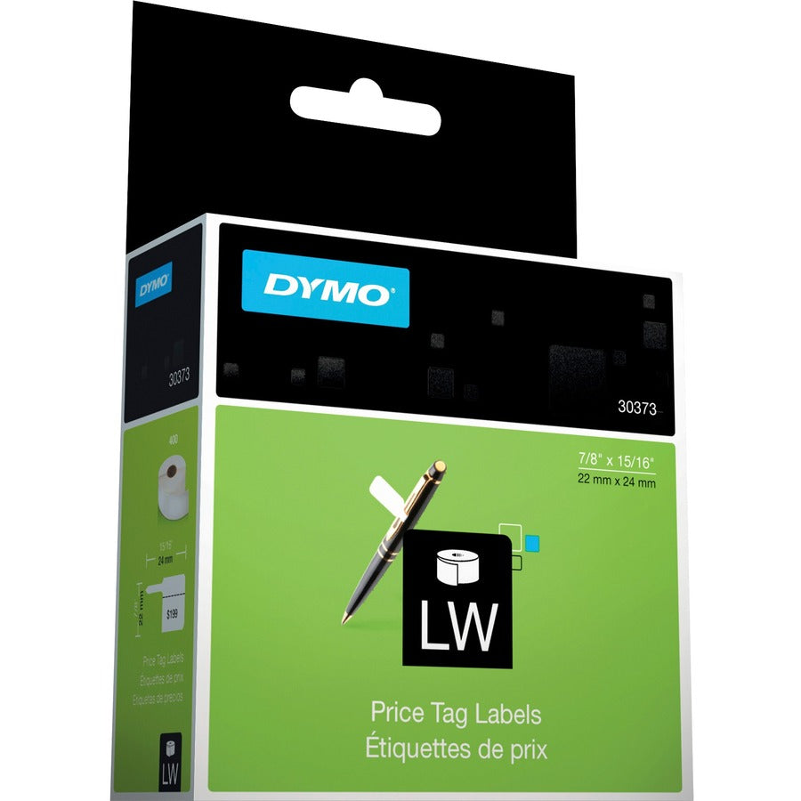 Dymo Label Writer Price Tag Labels - 7/8" Width x 2" Length - Permanent Adhesive - Direct Thermal - White - 400 / Roll