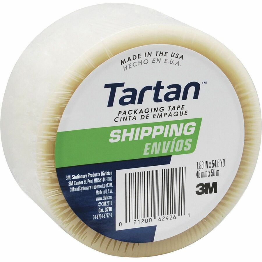 Tartan General-Purpose Packaging Tape - 54.60 yd Length x 1.88" Width x 1.9 mil Thickness - 3" Core - Clear - Rubber Res