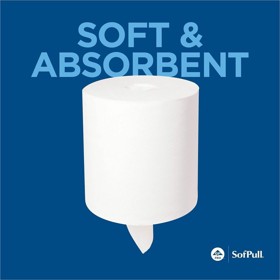 SofPull Centerpull High-Capacity Paper Towels - 15" Width x 7.80" Length - 560 Sheets/Roll - White - Paper - 4 / Carton