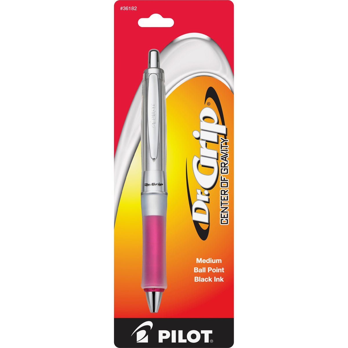 Pilot Dr. Grip Center of Gravity Retractable Ballpoint Pens - 1 mm Medium Pen Point - Refillable - Retractable - Black I