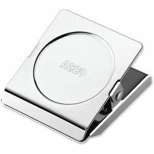 ACCO Square Magnetic Clip - Medium - 1.8" Length - 1" Size Capacity - Magnetic, Rust Resistant - Silver - Metal, Chrome