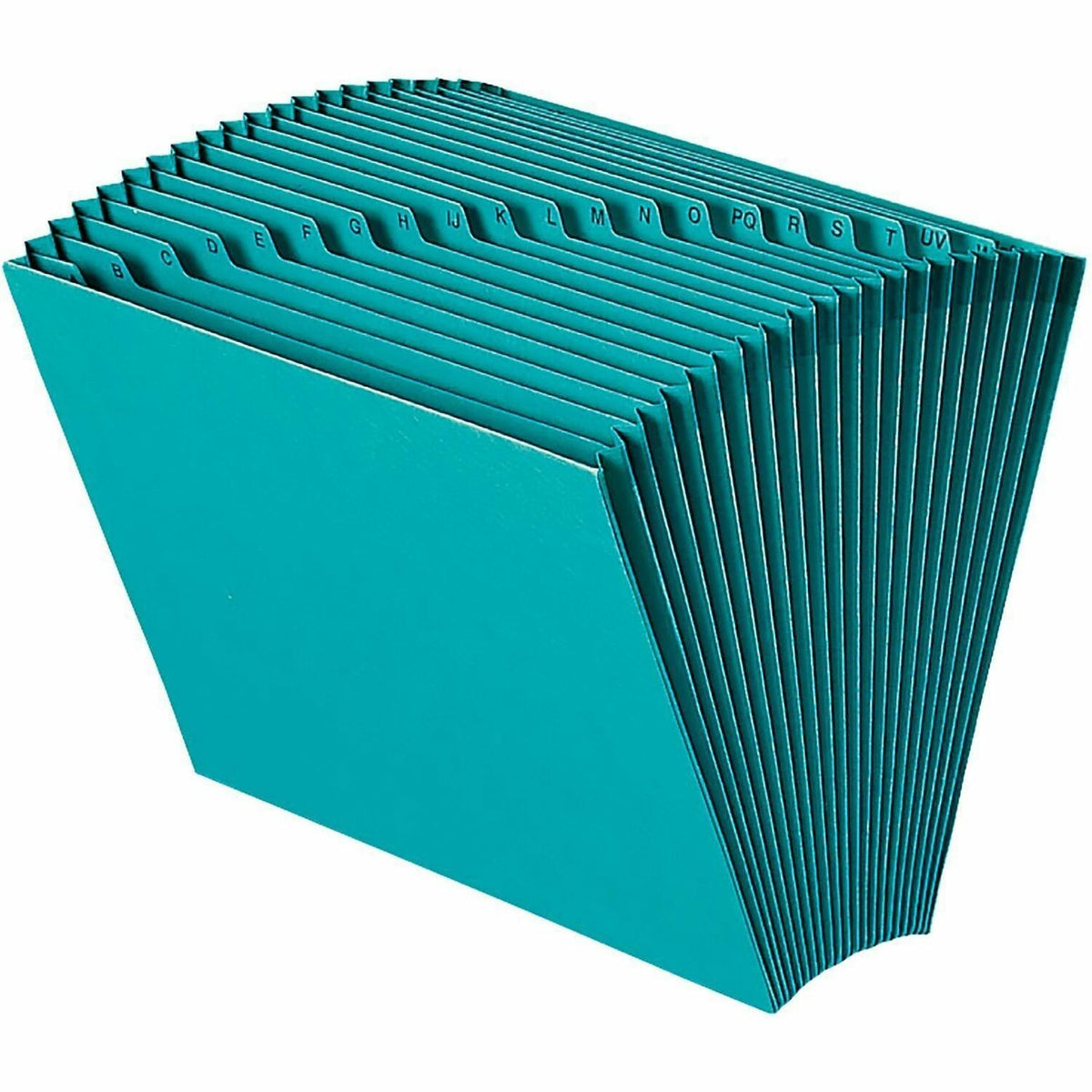 Smead Colored Letter Recycled Expanding File - 8 1/2" x 11" - 7/8" Expansion - 21 Pocket - 2 Plys - Teal - Reinforced Gu