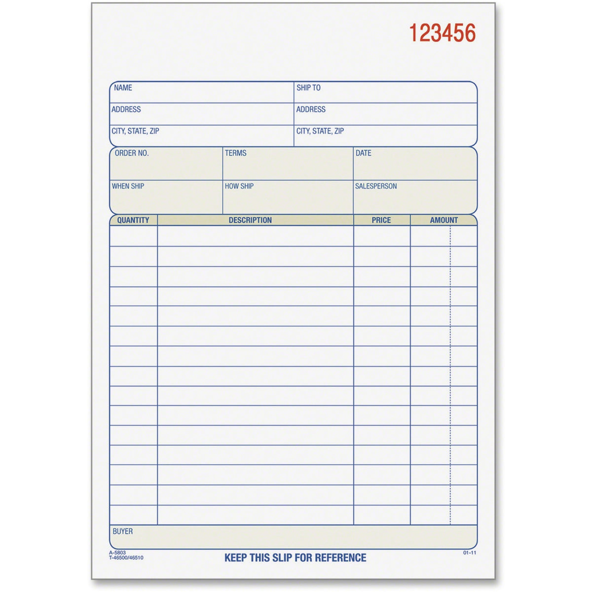 TOPS 3-part/15-item Sales Order Book - 50 Sheet(s) - 15 lb - 3 Part - Carbonless Copy - 7.94" x 5.56" Form Size - White,