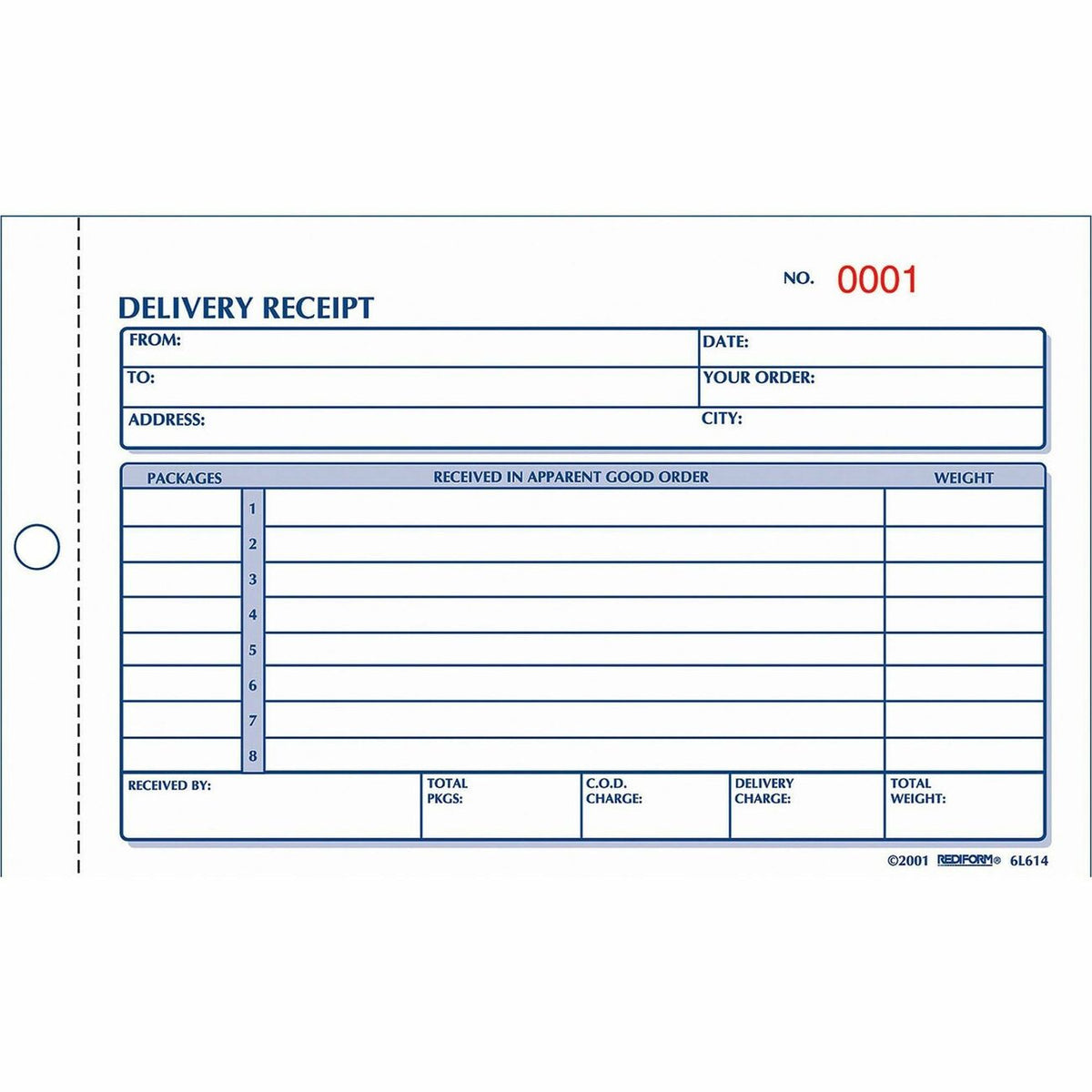 Rediform Carbonless Delivery Receipt Books - 50 Sheet(s) - 2 Part - Carbonless Copy - 4.25" x 6.37" Form Size - White, M