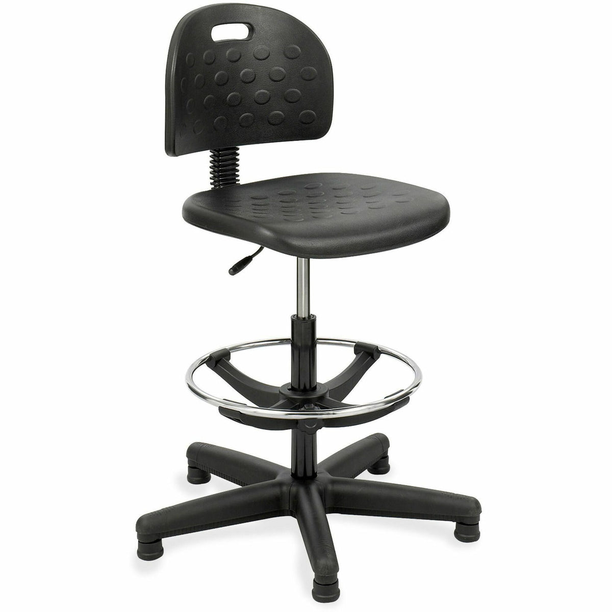 Safco Soft Tough Economy Workbench Drafting Chair - Black Seat Color - Foam, Polyurethane Seat Material - Foam Back Mate