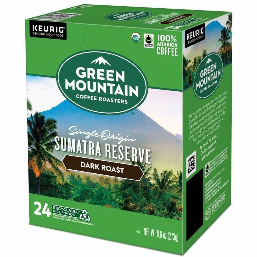 Green Mountain Coffee Roasters® K-Cup Sumatra Reserve Coffee - Compatible with Keurig Brewer - Regular - Dark - 24 K-Cup