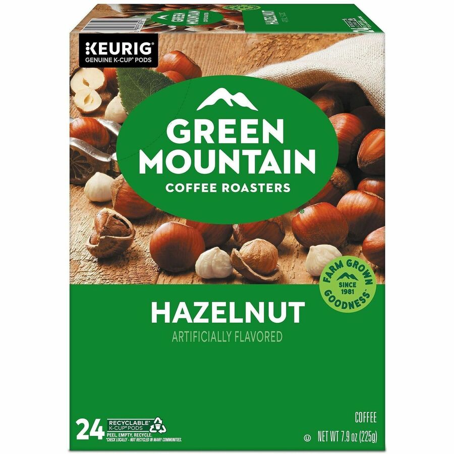 Green Mountain Coffee Roasters® K-Cup Hazelnut Coffee - Compatible with Keurig Brewer - Regular - Light - K-Cup - Kosher