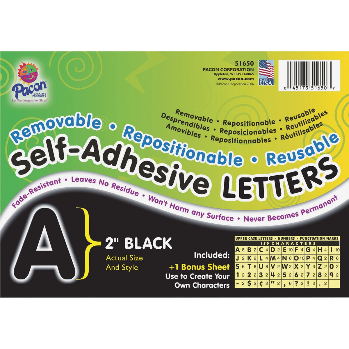 UCreate Reusable Self-Adhesive Letters - Uppercase Letters, Number, Punctuation Marks Shape - Self-adhesive - Acid-free,