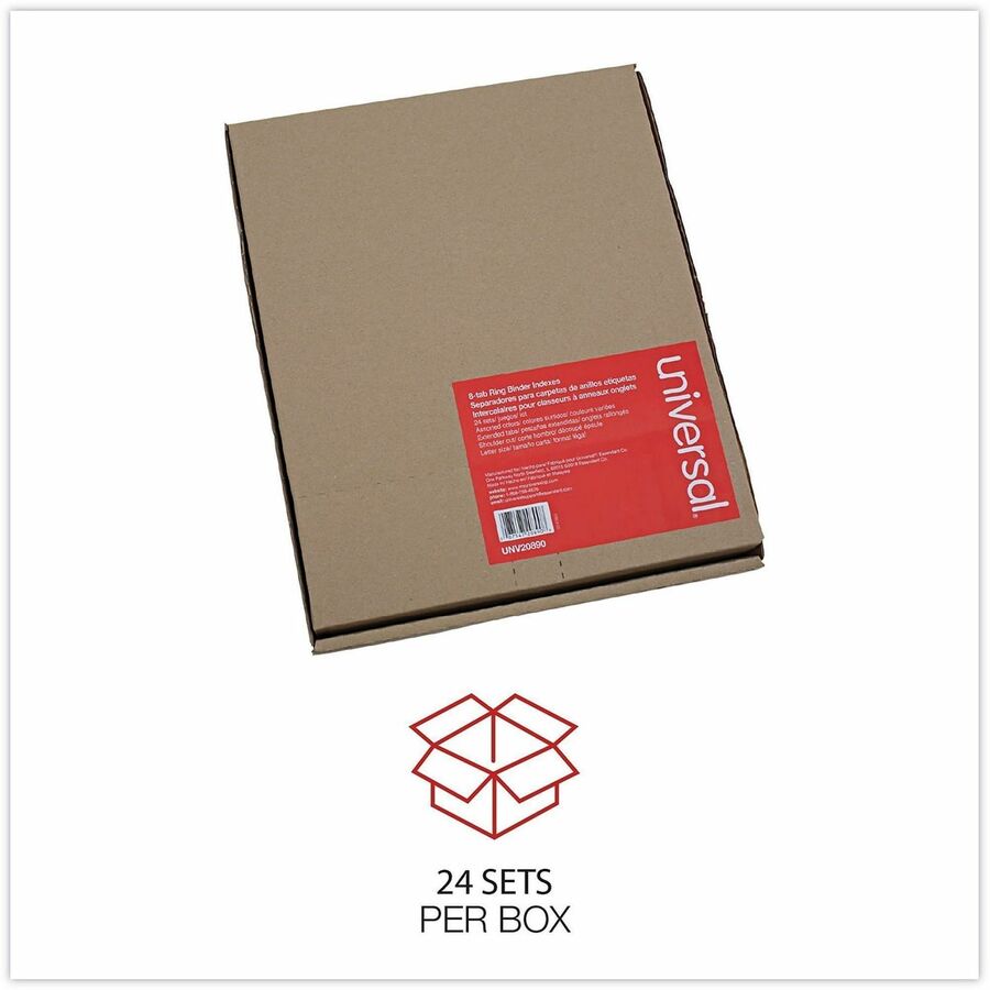 Universal Index Divider - 24 x Divider(s) - 8 Blank Side Tab(s) - 8.5" Divider Width x 11" Divider Length - Letter - 3 H