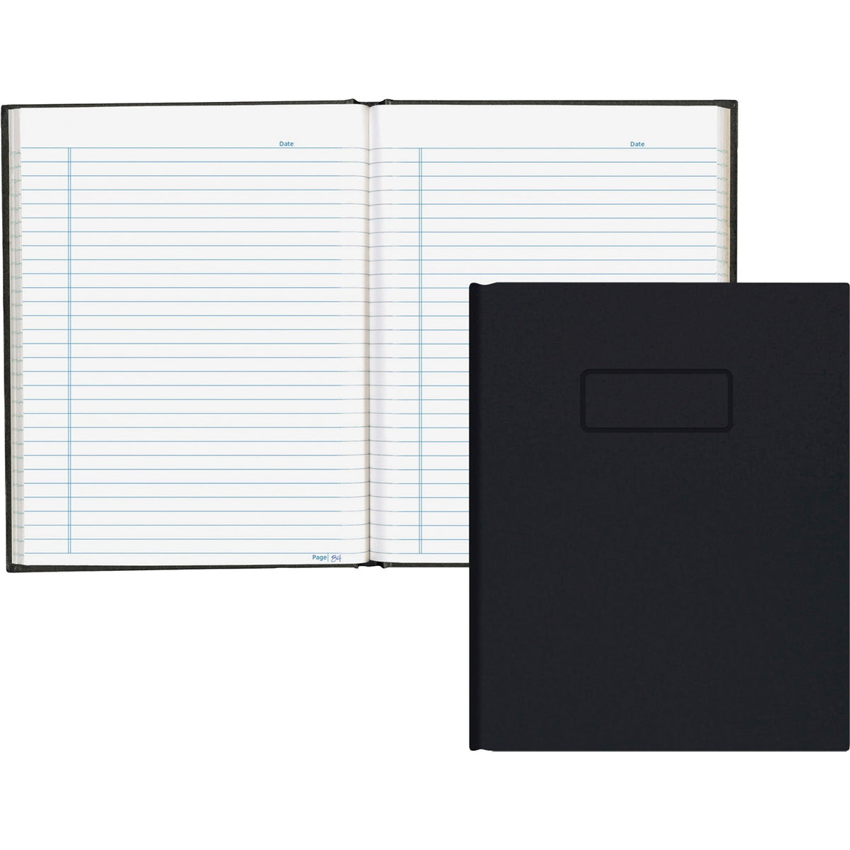 Blueline Hardbound Business Books - 96 Sheets - 192 Pages - Perfect Bound - Ruled Blue Margin - 9 1/4" x 7 1/4" Sheet Si