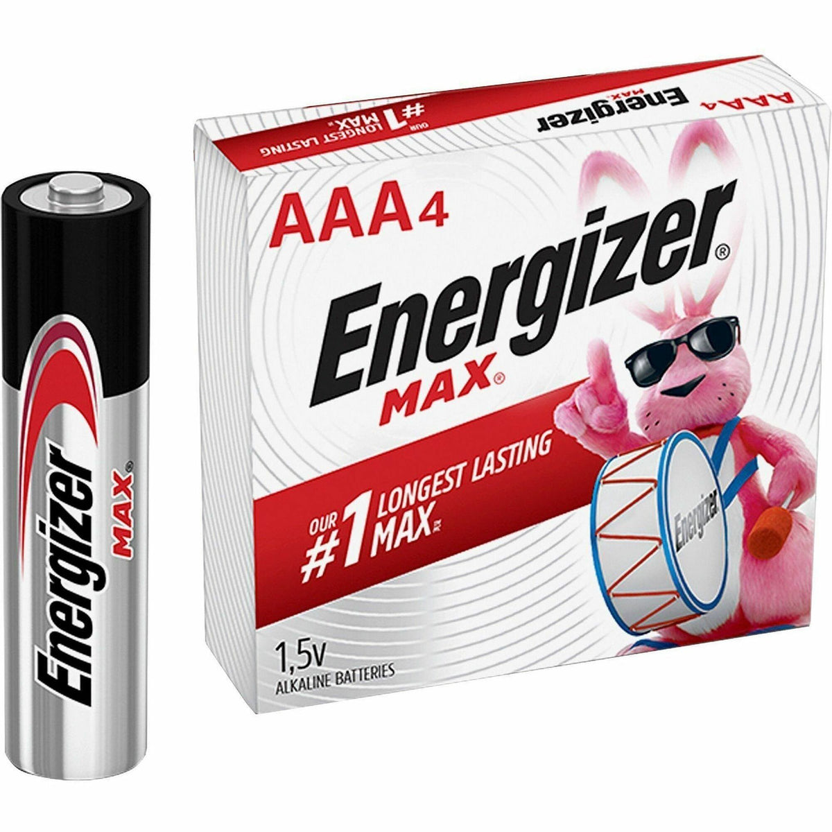 Energizer Max AAA Alkaline Batteries - For Remote Control - AAA - 1.5 V DC - 10 Year Shelf Life - 4 / Pack