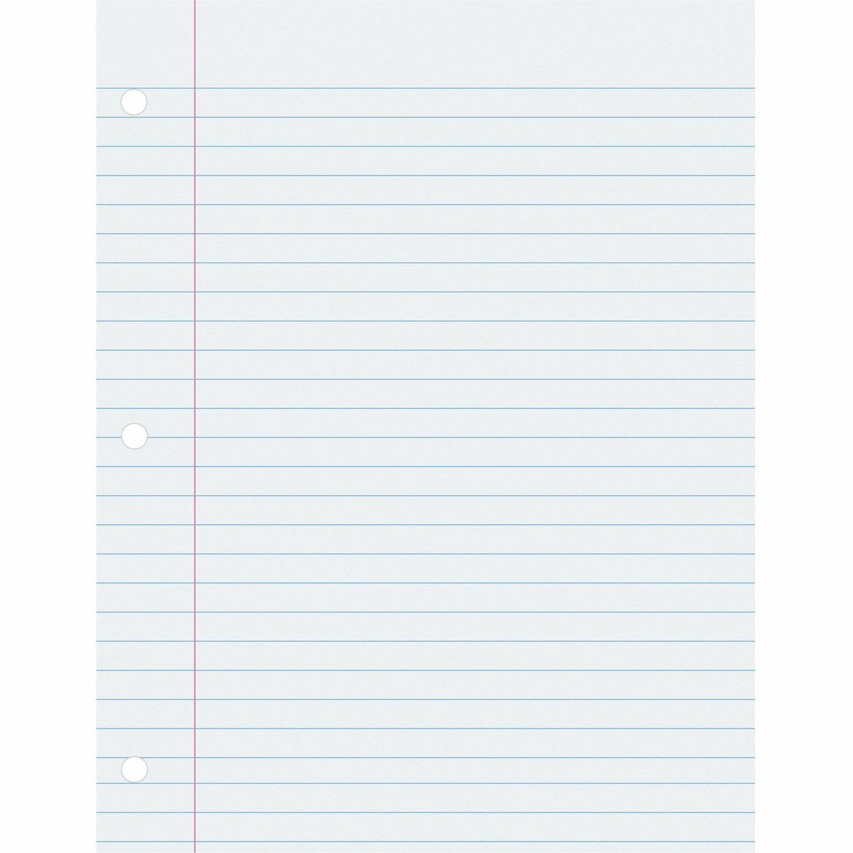 Pacon Ruled Composition Paper - Letter - 500 Sheets - Wide Ruled Front Ruling - 0.37" Ruled - Red Margin - Letter - 8 1/