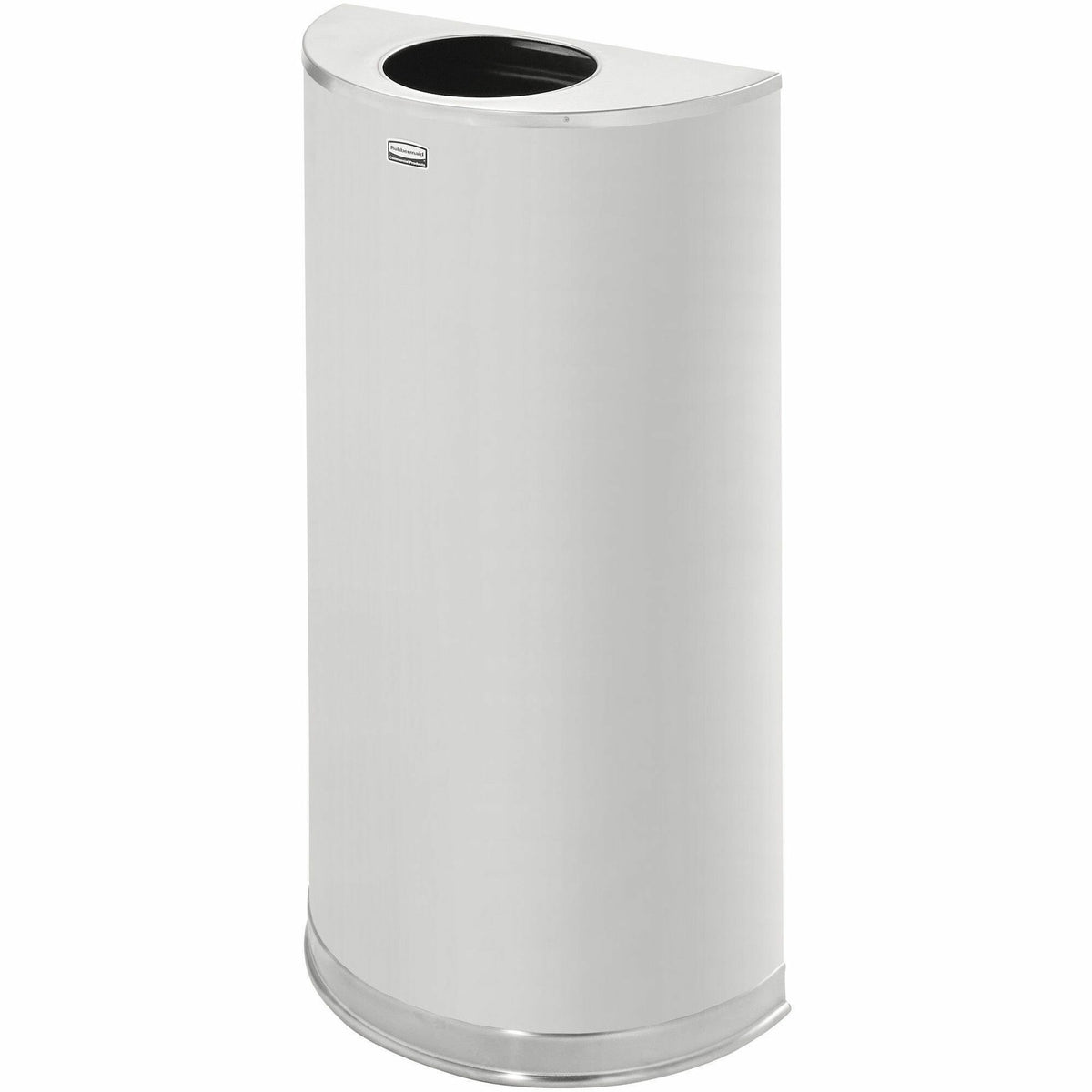 Rubbermaid Commercial 12 Gallon Half Round Steel Receptacle - 12 gal Capacity - Semicircular - 7" Opening Diameter - 1 E