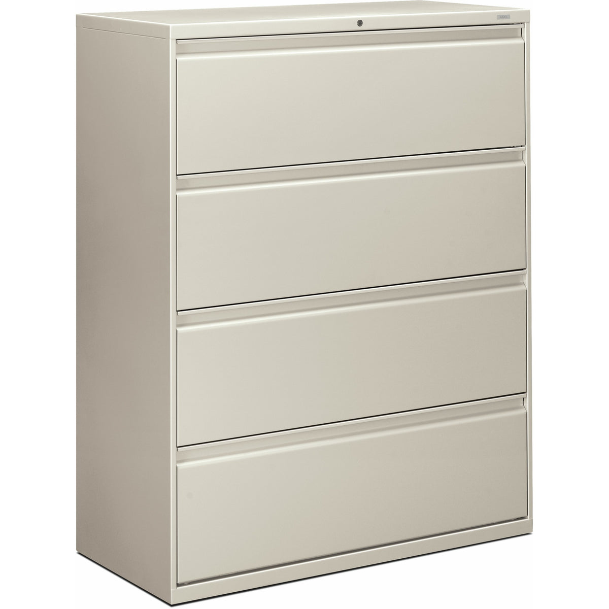 HON Brigade 800 H894 Lateral File - 53.3" Height x 42" Width x 18" Depth - Total Drawer(s): 4 - Finish: Light Gray - 1 E