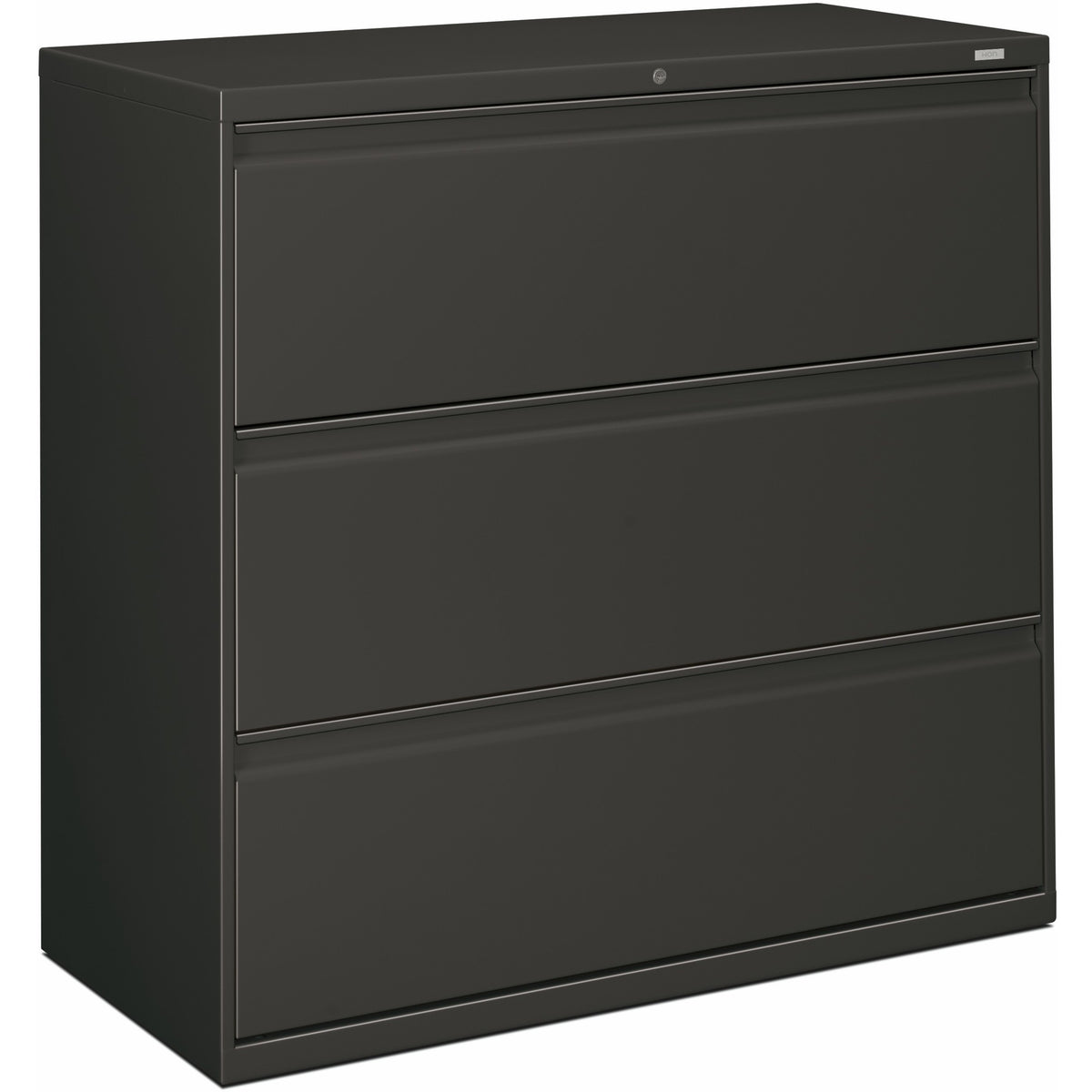HON Brigade 800 H893 Lateral File - 40.9" Height x 42" Width x 18" Depth - Total Drawer(s): 3 - Finish: Charcoal - 1 Eac