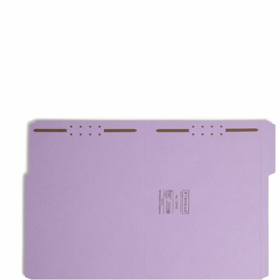 Smead 1/3 Tab Cut Letter Recycled Fastener Folder - 8 1/2" x 11" - 3/4" Expansion - 2 x 2K Fastener - 2" Fastener Capaci