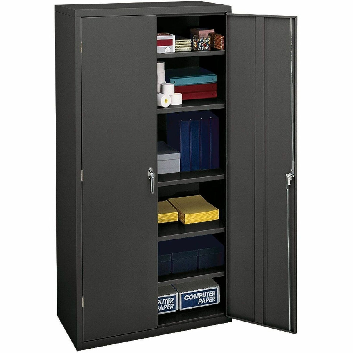 HON Brigade 5-Shelf Storage Cabinet - 36" Width x 18.1" Depth x 72" Height - 5 x Shelf(ves) - 2 x Door(s) - 250 lb Load