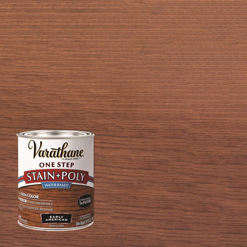 Varathane Semi-Gloss Early American Water-Based Acrylic Modified Urethane One-Step Stain/Poly 1 qt