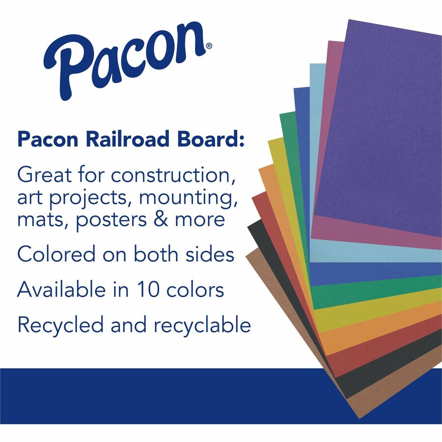 Pacon Railroad Board - Art Project, Mat, Mounting, Block Printing, Painting, Marker, Stenciling, Poster - 28" Height x 2