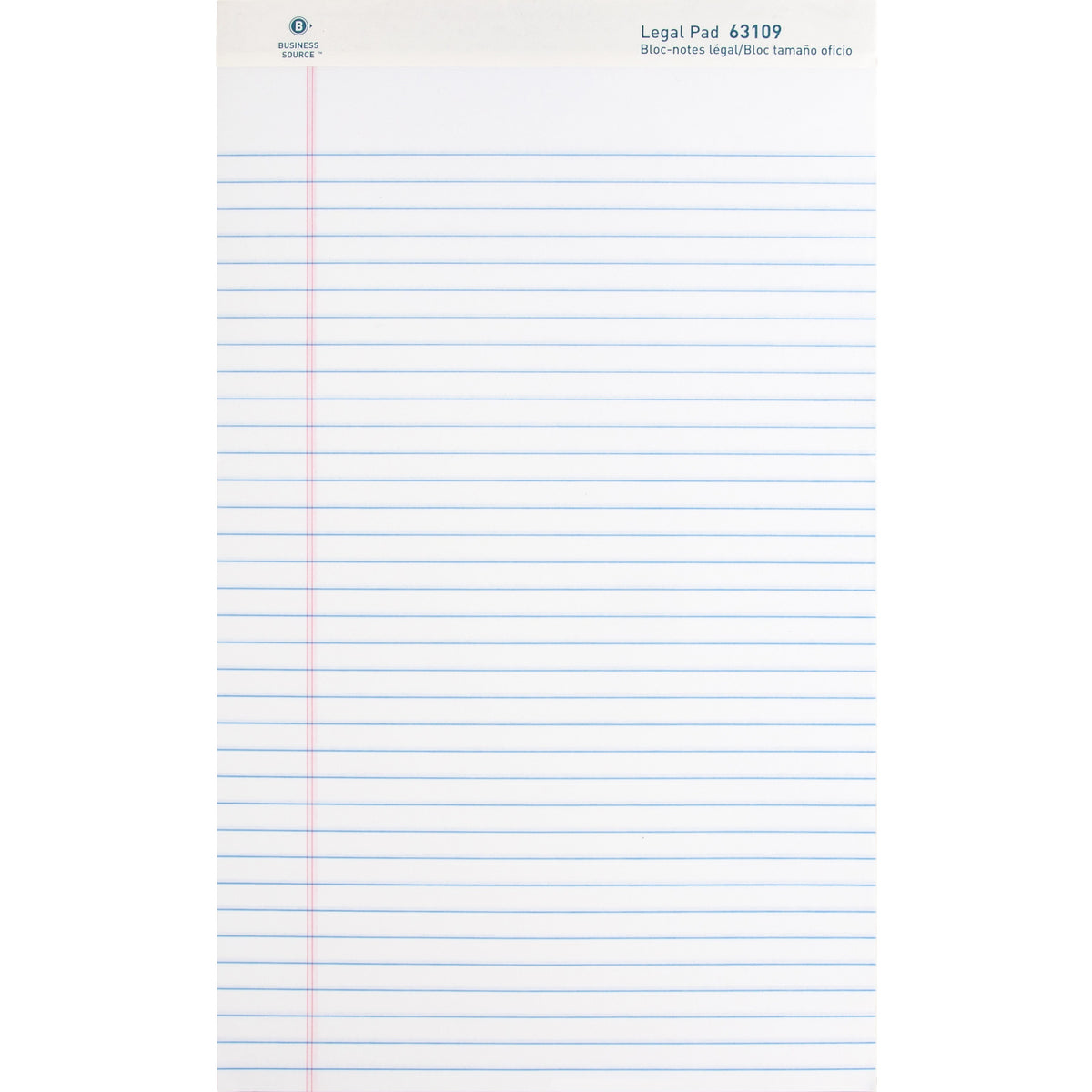 Business Source Writing Pads - 50 Sheets - 0.34" Ruled - 16 lb Basis Weight - Legal - 8 1/2" x 14" Sheet Size - White Pa