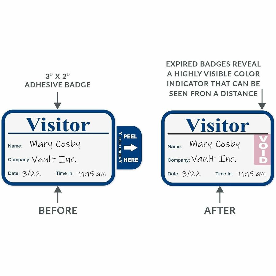 C-Line Time's Up! Visitor Badges Registry Log Book - Carbonless Copy - White - 1 Box
